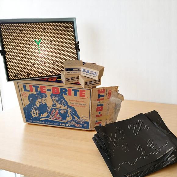 Vintage 1967 Lite-Brite Hasbro Complete w/ Box Pegs Templates Works Classic Toy - Picture 1 of 10